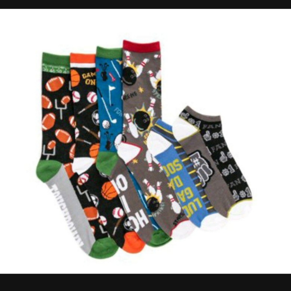 Mens Socks, Sports Theme, New